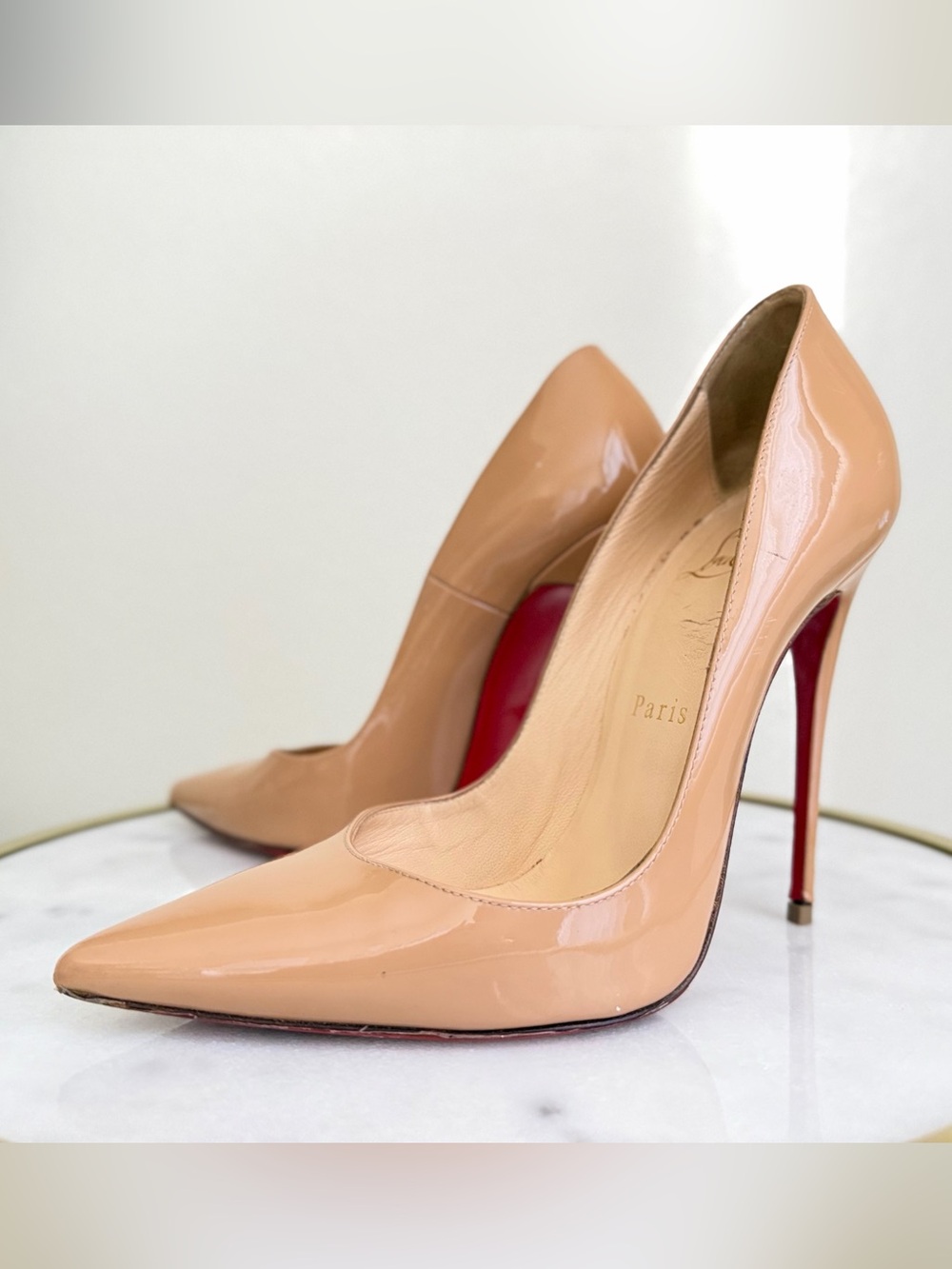 Christian Louboutin So Kate Patent Leather Pumps – Nude / Beige (Size 36) - Picture 3 of 3